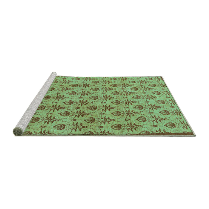 Sideview of Machine Washable Abstract Turquoise Modern Area Rugs, wshabs167turq