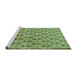 Sideview of Machine Washable Abstract Turquoise Modern Area Rugs, wshabs167turq