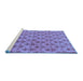 Sideview of Machine Washable Abstract Blue Modern Rug, wshabs167blu