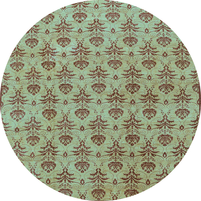 Round Abstract Light Blue Modern Rug, abs167lblu