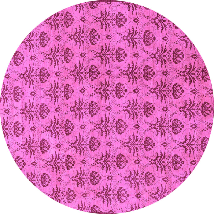 Round Abstract Purple Modern Rug, abs167pur