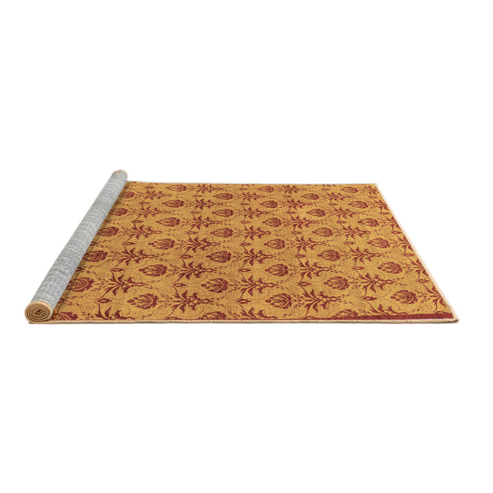 Sideview of Machine Washable Abstract Brown Modern Rug, wshabs167brn