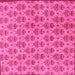 Square Machine Washable Abstract Pink Modern Rug, wshabs167pnk