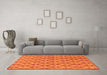 Machine Washable Abstract Orange Modern Area Rugs in a Living Room, wshabs167org