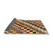 Sideview of Abstract Brown Red Checkered Rug, abs168