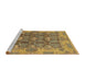 Sideview of Machine Washable Abstract Gold Rug, wshabs1680