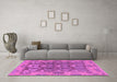 Machine Washable Abstract Purple Modern Area Rugs in a Living Room, wshabs1680pur