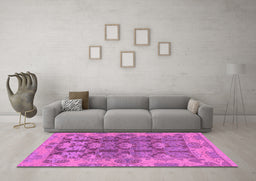 Machine Washable Abstract Purple Modern Area Rugs in a Living Room, wshabs1680pur