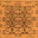 Square Machine Washable Abstract Orange Modern Area Rugs, wshabs1680org