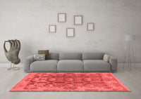 Machine Washable Abstract Red Modern Rug, wshabs1680red