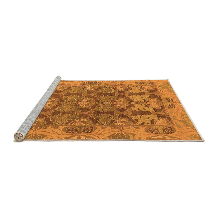 Sideview of Machine Washable Abstract Orange Modern Area Rugs, wshabs1680org