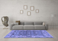 Machine Washable Abstract Blue Modern Rug, wshabs1680blu