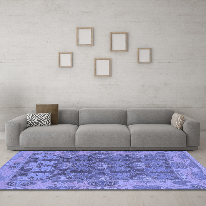 Machine Washable Abstract Blue Modern Rug in a Living Room, wshabs1680blu