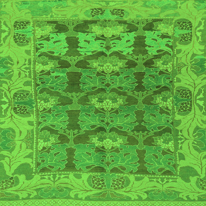 Square Abstract Green Modern Rug, abs1680grn