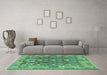 Machine Washable Abstract Turquoise Modern Area Rugs in a Living Room,, wshabs1680turq