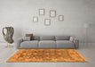 Machine Washable Abstract Orange Modern Area Rugs in a Living Room, wshabs1680org