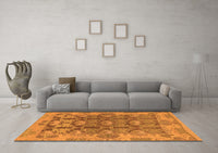 Machine Washable Abstract Orange Modern Rug, wshabs1680org