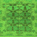 Square Machine Washable Abstract Green Modern Area Rugs, wshabs1680grn