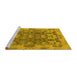 Sideview of Machine Washable Abstract Yellow Modern Rug, wshabs1680yw