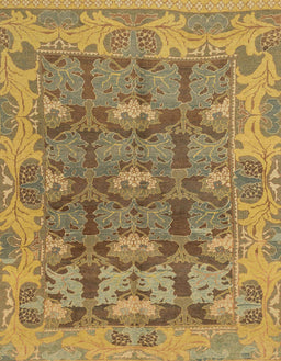 Machine Washable Abstract Gold Rug, wshabs1680