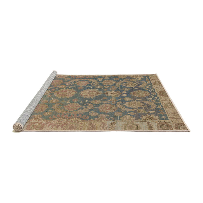 Sideview of Machine Washable Abstract Brown Rug, wshabs1681
