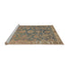 Sideview of Machine Washable Abstract Brown Rug, wshabs1681