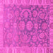 Square Machine Washable Abstract Pink Modern Rug, wshabs1681pnk