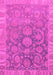 Machine Washable Abstract Pink Modern Rug, wshabs1681pnk