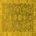 Square Machine Washable Abstract Yellow Modern Rug, wshabs1681yw