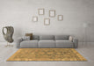 Machine Washable Abstract Brown Modern Rug in a Living Room,, wshabs1681brn