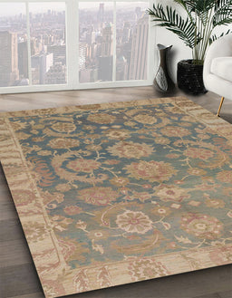 Abstract Brown Modern Rug in Family Room, abs1681