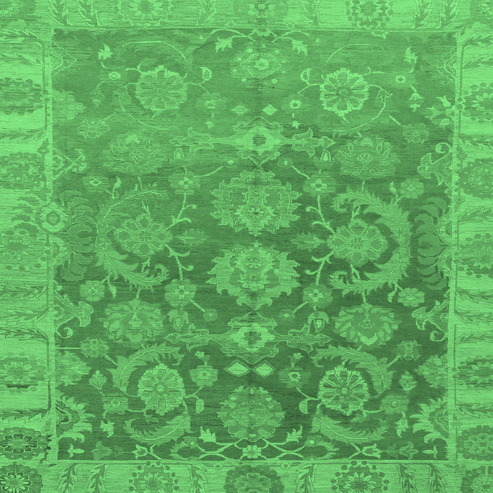 Square Machine Washable Abstract Emerald Green Modern Area Rugs, wshabs1681emgrn