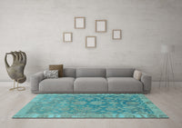 Machine Washable Abstract Light Blue Modern Rug, wshabs1681lblu