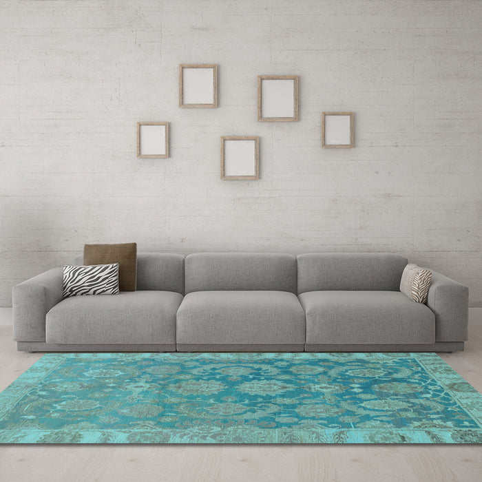 Machine Washable Abstract Light Blue Modern Rug in a Living Room, wshabs1681lblu