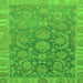 Square Machine Washable Abstract Green Modern Area Rugs, wshabs1681grn