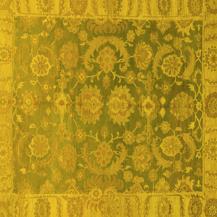 Square Abstract Yellow Modern Rug, abs1681yw