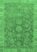 Machine Washable Abstract Emerald Green Modern Area Rugs, wshabs1681emgrn