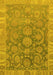 Machine Washable Abstract Yellow Modern Rug, wshabs1681yw