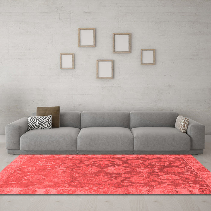 Modern Red Washable Rugs
