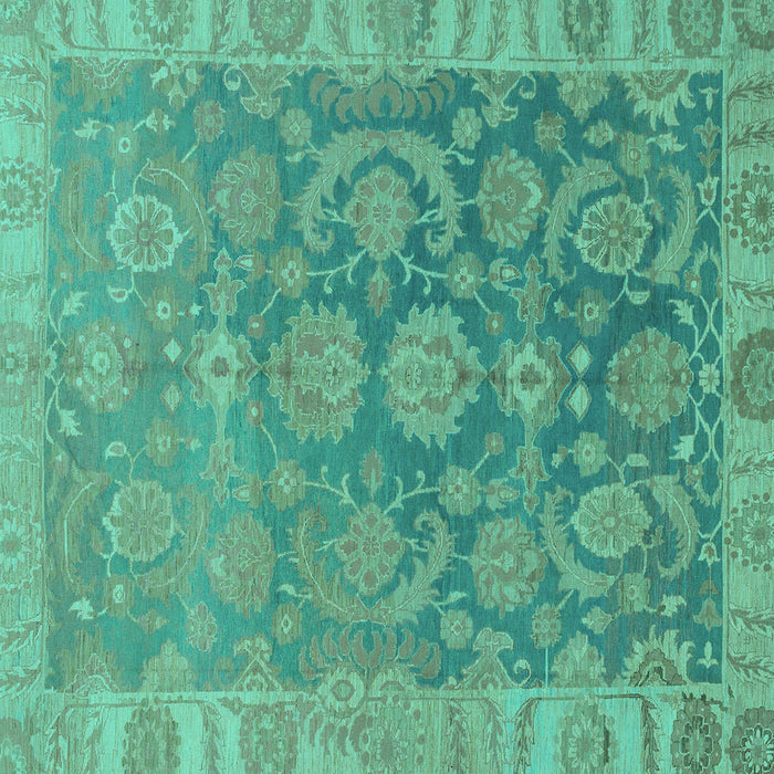 Square Abstract Turquoise Modern Rug, abs1681turq
