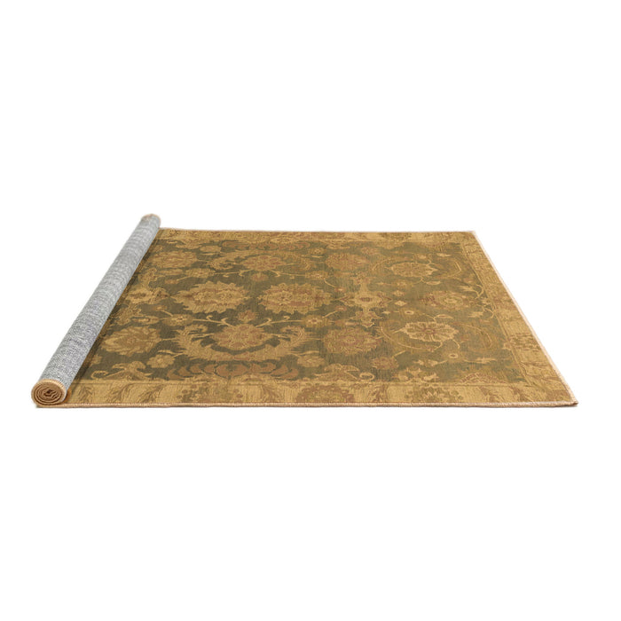Sideview of Machine Washable Abstract Brown Modern Rug, wshabs1681brn