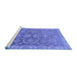 Sideview of Machine Washable Abstract Blue Modern Rug, wshabs1681blu