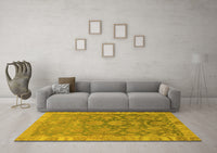 Machine Washable Abstract Yellow Modern Rug, wshabs1681yw