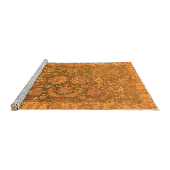 Sideview of Machine Washable Abstract Orange Modern Area Rugs, wshabs1681org