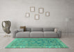 Machine Washable Abstract Turquoise Modern Area Rugs in a Living Room,, wshabs1681turq