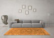 Machine Washable Abstract Orange Modern Area Rugs in a Living Room, wshabs1681org