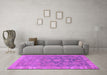 Machine Washable Abstract Purple Modern Area Rugs in a Living Room, wshabs1681pur