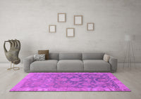 Machine Washable Abstract Purple Modern Rug, wshabs1681pur