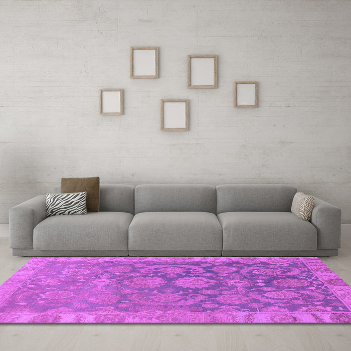 Machine Washable Abstract Purple Modern Area Rugs in a Living Room, wshabs1681pur