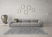 Machine Washable Abstract Gray Modern Rug in a Living Room,, wshabs1681gry